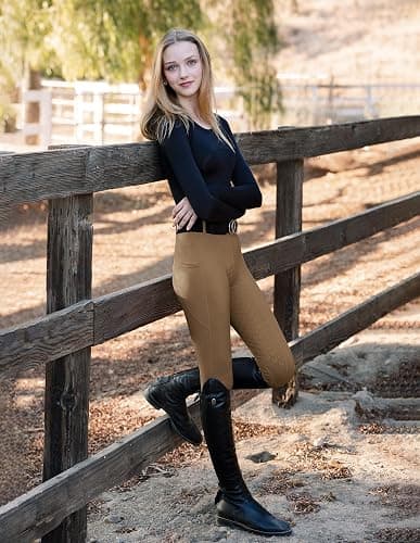 FitsT4 Sports Women's Full Seat Riding Tights Active Silicon Grip Horse Riding Tights Equestrian Breeches thumbnail 3