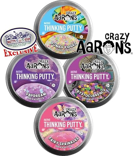 Matty's Toy Stop Crazy Aaron's Putty Mini Tins Funky Fidget, Daydream, Cryptocurrency & Fairy Sprinkles Gift Set Bundle - 4 Pack (13.3g Each) thumbnail 3