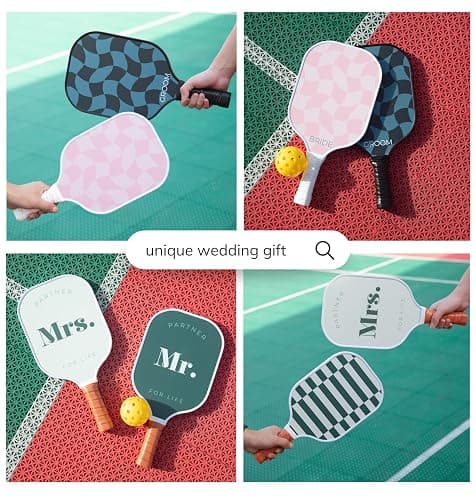 A Perfect Match Pickleball Paddle Set Engagement Gifts for Couples I I His and Hers Gifts I Includes 2 Pickleball Paddles, Carrying Bag and 2 Pickleballs thumbnail 7