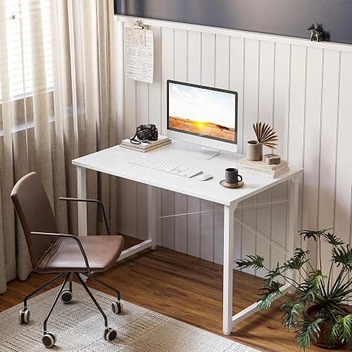 CubiCubi Computer Desk, 32 inch Home Office Small Desk, Modern Style PC Table for Home, Office, Study, Writing, Pure White thumbnail 2