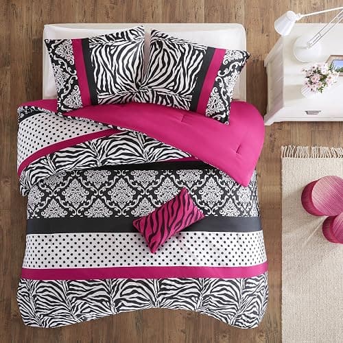 Intelligent Design Modern All Season Polka Dot Print, Vibrant Color Cozy Bedding Layer, Matching Sham, Decorative Pillow Comforter Set Fun Bedroom Décor, Twin/Twin XL, Pink thumbnail 3