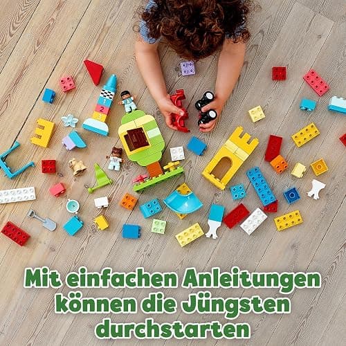 LEGO DUPLO Deluxe Steinebox - Montessori Spielzeug ab 1 Jahr - Lernspielzeug für Kleinkinder mit Auto, Zahlensteinen und Tierfiguren und Aufbewahrungsbox - Geschenk für Mädchen und Jungen 10914 thumbnail 8