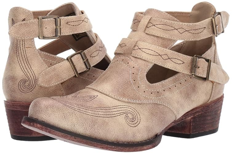 ROPER Womens Willa Embroidery Snip Toe Casual Boots Ankle Low Heel 1-2" - Brown thumbnail 13