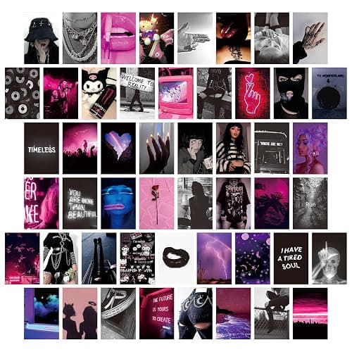 ASENART 50PCS Grunge Aesthetic Picture for Wall Collage, 50 Set 4x6 Inches, Emotional Collage Print Kit, Edgy Room Decor Girl, Art Room, Dorm Photo Display, Bedroom Posters Teen Girls - Image 1