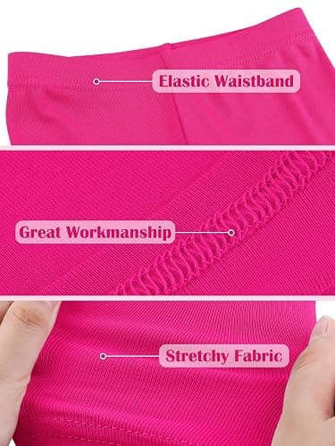 HIAHIF 5 Pack Girls Cotton Leggings Full Length Soft Comfortable Leggings Elastic Waistband Stretchy Footless Tights Pants thumbnail 4