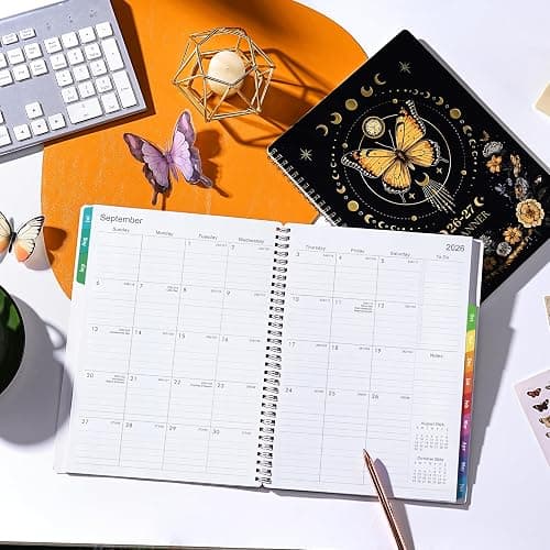 Planner 2026-2027 - Academic Planner 2026-2027, July 2026 - June 2027, 9" x 11", 26-27 Planner Weekly and Monthly, Colorful Tabs, Back Pocket, Perfect Daily Organizer - Butterfly thumbnail 9