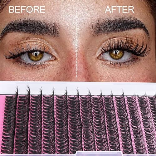 FANXITON Lash Clusters 280 Pcs Wispy Lash Clusters D 8-16 MM Mix Natural Eyelash Clusters 40D Individual Eyelash DIY Lash Extensions at Home(40D) thumbnail 3