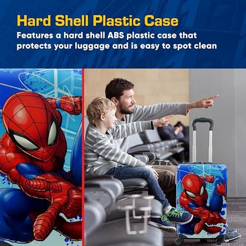 FUL Marvel Spider-Man 21 Inch Kids Carry On Luggage, Hardshell Rolling Suitcase with Spinner Wheels, Multi thumbnail 5