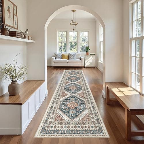 Madane Runner Rugs for Hallway 2x10 Long Washable Non-Slip Hallway Runner Rug Low-Pile Stair Kitchen Runner Throw Carpet for Entrance Living Dining Laundry Room (Navy Blue, 2 x 10) thumbnail 4