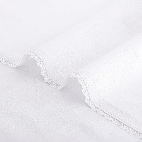 FINGERCRAFT Lace Cloth Napkins, 100% Cotton, 12 Pack, 20x20 Inch, White | Premium Crochet lace, mitered Corners, Pre-Shrunk, absorbent, suits everyday use, farmhouse, weddings, Christmas dinner thumbnail 5