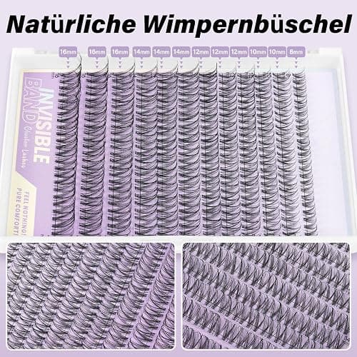 B&Q Lashes Extension Set 144PCS Venus Lash Clusters Unsichtbares Band 8-16MIX Manga Wimpern Extensions Set Wispy NatüRliche Wimpern Cluster 7 tage halt Lazy Girl Wimpernverlängerung(Venus 8-16mix) thumbnail 5