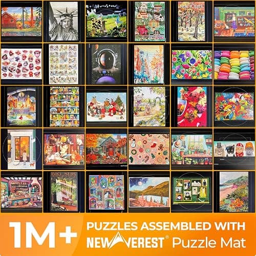 The Original Newverest Jigsaw Puzzle Mat Roll Up, Saver Pad 46” x 26” Portable Keeper Up to 1500 Pieces with Non-Slip Rubber Bottom & Smooth Top + 3 Puzzle Sorting Trays & Travel-Friendly Storage Bag thumbnail 3