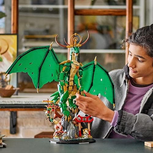 LEGO Ninjago Le Dragon Gardien - Maquette de Figurine de Dragon Articulée - Minifigurine de Maître WU & Présentoir Pittoresque Imitation Roche - Cadeau pour Garçon dès 14 Ans 71847 thumbnail 2