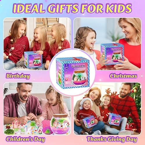 Hannstar Unicorn Terrarium Crafts Kit for Kids-LED Night Light Up & Remote Unicorn Birthday Gifts Toys for Girls Ages5 6 7 8 9 10 Year Old-Christmas Gifts for Girls thumbnail 6