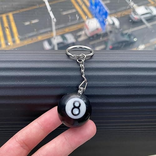 Zittop 1 Pcs 8 Ball Keychain Billiards Ball Keyring Creative Key Chain Charm Keychain for Billiards Birthday Party Supplies thumbnail 4