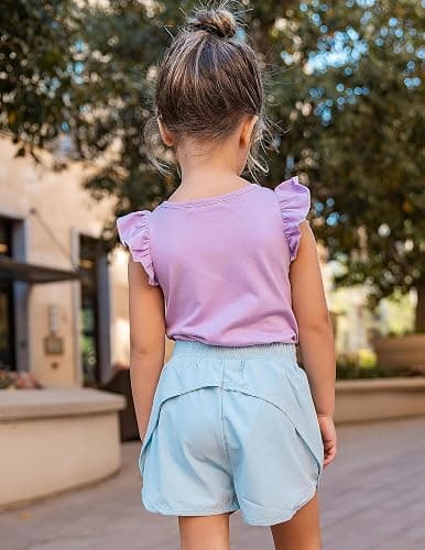 Zaclotre Girls Athletic Shorts with Zipper Pockets 2 in 1 Kid Workout Running Volleyball Soccer Shorts with Liner thumbnail 5