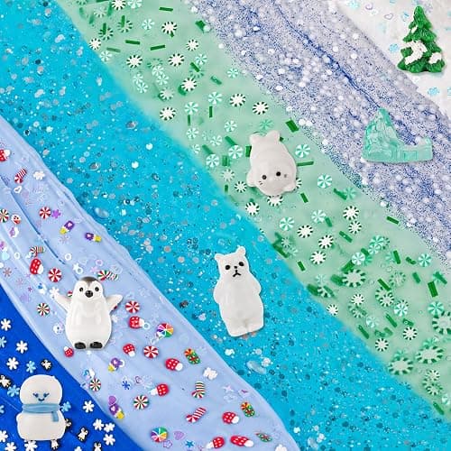 6 Packs Snow Slime Kit - Cloud, Butter, Clear, Water & Crunchy Varieties With Add-ins - Fluffy Making Set for Girls & Boys Party Bag Fillers, 360ml thumbnail 8