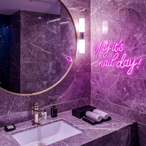 Kavaas Yay It's Nail Day Neon Sign - Neon Sign for Salon Bar, Beauty Room, Bedroom - Great Gift for Nail Tech Girls, Christmas, Birthday thumbnail 5