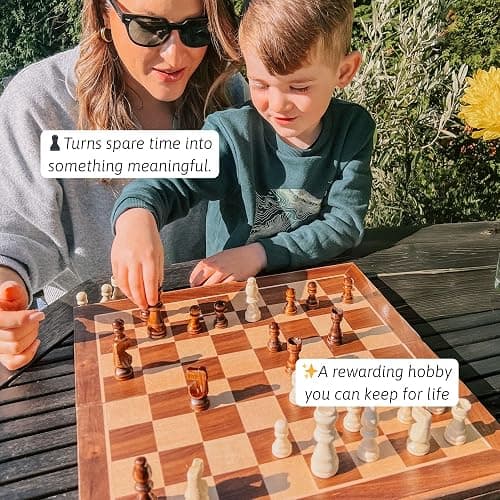 Jaques of London Large Chess Sets | 15" Chess Board | Premium Wooden Set For Adults Luxury | Chess Set For Adults with Staunton Chess Pieces | Since 1795… thumbnail 5