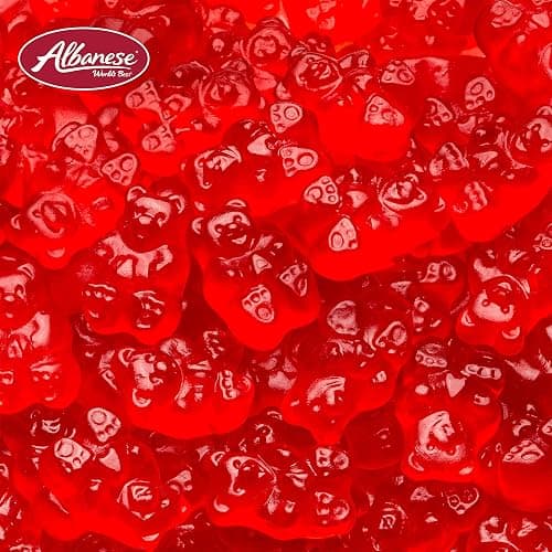Albanese Candy, Wild Cherry Gummi Bears, 5-pound Bag | Soft and Chewy Gummies, Gluten Free, Fat Free | Natural Flavor & Color | Perfect for Birthday Parties and the Classroom thumbnail 7