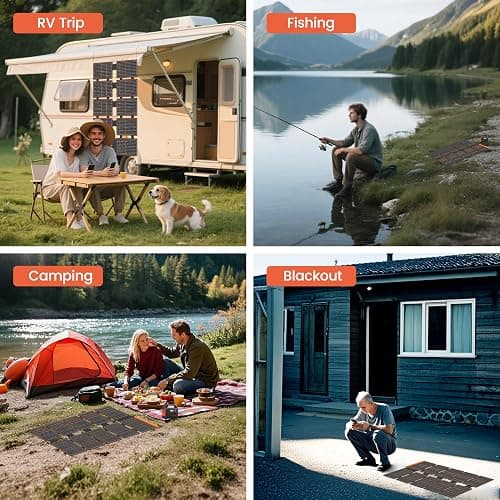 FlexSolar 100W Portable Solar Panels Chargers with PD3.0 USB-C,QC3.0 USB-A and DC Outputs Foldable IP67 Waterproof Power Emergency Camping for Small Power Station Generator,Phones, Power Banks thumbnail 8