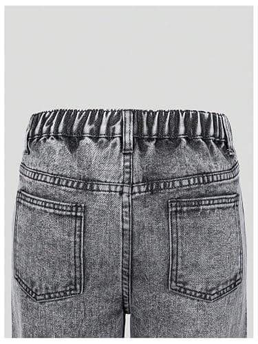 WDIRARA Girl's Sparkly Rhinestone Baggy Jeans High Waisted Washed Wide Leg Denim Pants thumbnail 6