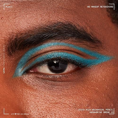 NYX PROFESSIONAL MAKEUP Mechanical Eye Pencil, Vivid Rich Mechanical, Creamy Retractable Eyeliner - Aquamarine Dream, Aqua Green Eyeliner thumbnail 2