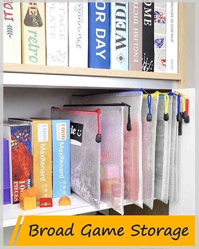 SUNEE Plastic Mesh Zipper Pouch 7.8x10.8 in (9 Colors, 18 Packs),Extra Large Water-Resistant Zip Bag for School Office Supplies, Puzzles & Games Organizing Storage thumbnail 6