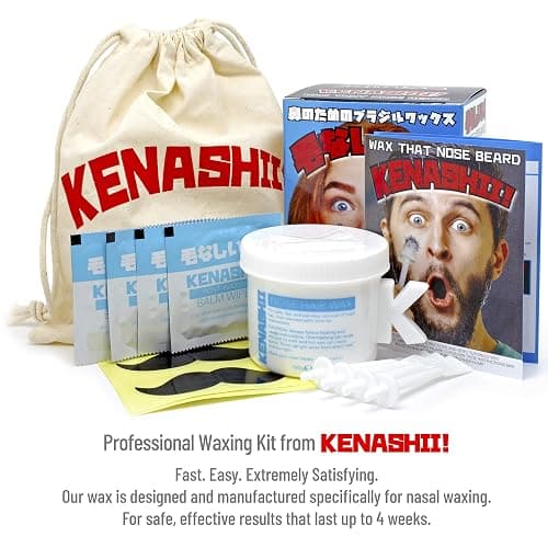 KENASHII Nose Wax Kit | 100 g Wax, 24 Applicators | Hair Removal Kit for Men and Women | Includes Balm Wipes and Mustache Guards | Lasts up to 5 Weeks thumbnail 7