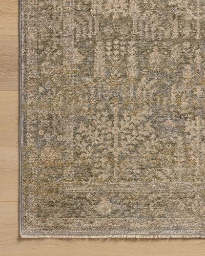 Loloi Magnolia Home by Joanna Gaines Junie Collection JUE-02 Moss/Natural 6'-7" x 9'-10", .38" Pile Height, Area Rug thumbnail 7