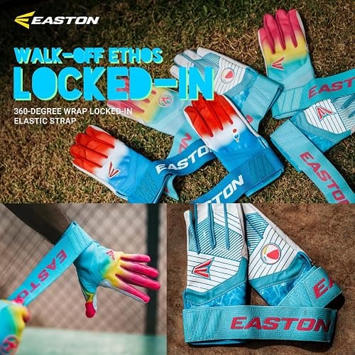 Easton | Walk-Off Ethos Locked-in Baseball Batting Gloves | Compression Wrist Strap | Youth Sizes | Multiple Colors thumbnail 2