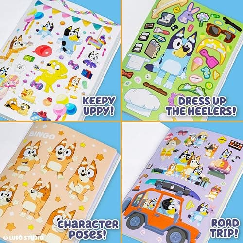Horizon Group USA Sticker Book with Large and Small Sizes, Kids Stationary for Water Bottle, Notebooks, and Party Favors, Bluey thumbnail 6