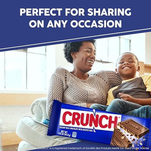 CRUNCH Full-Size Candy Bar, Creamy Milk Chocolate with Crunchy Crisped Rice, 36 Individually Wrapped Bars, 1.55 oz Each thumbnail 7