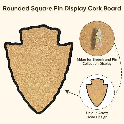 1pcs Arrow Head Display Cork Board – 7x9.5 inch Enamel Pin Board for National Park Pins, Brooch & Pin Collection Display, Ideal for Home, Office & School Decor thumbnail 4
