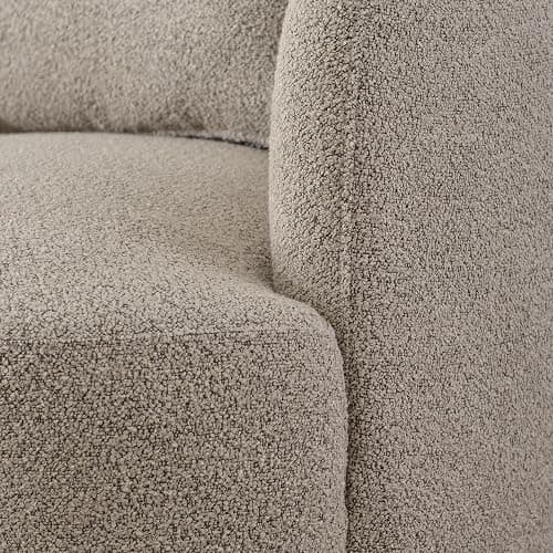 KINWELL 34" Wide Boucle Swivel Barrel Chairs Set of 2, No Assembly Round Upholstered Armchairs Accent Chairs Single Sofa Chair with Toss Pillow for Living Room and Bedroom, Taupe thumbnail 9