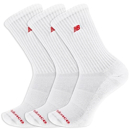 New Balance Unisex-Adult's Men's and Women's Organic Cotton Crew Socks-3 Pairs-Arch Support - Image 1