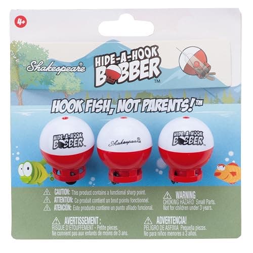 Hide-A-Hook Bobber, 3-Pack, Weighted Fishing Bobbers for Kids, Easy Long-Distance Casting, Weedless Design Prevents Snags, Pre-Rigged for Easy Fishing - Image 1