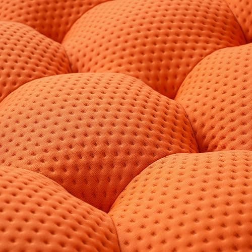 JACH Bubble Sofa Curved Couch Set, Comfy Upholstered Sofa, Mesh Fabric 3D Honeycomb Shape Modern Couches for Living Room, Apartment (Orange, 1 Seater, 2 Seater, 3 Seater, Ottoman) - 1+2+3 Seater & Ottoman - Orange thumbnail 7