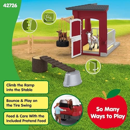 Schleich Farm World – 31PC Goat Stable Playset with 2 Goat Figures and Accessories – Farm Animal Toys for Boys and Girls – Pretend Play Barn Toy for Imaginative Play - Toddlers, Kids Ages 3+ | 42726 thumbnail 5