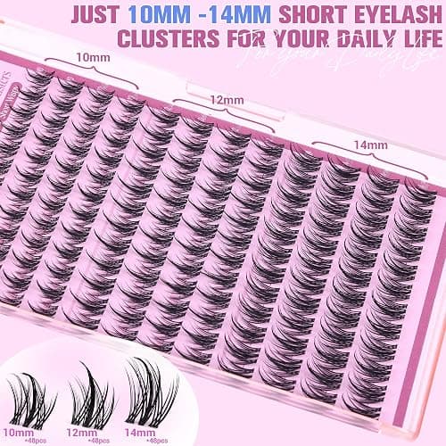 Winifred Fairy Lash Clusters Wispy Eyelash Clusters 10-14mm Cluster Eyelash Extensions Natural Invisible Clear Band Lashes Clusters Spiky Anime Lash Extension Natural Look Manga Individual Lashes thumbnail 4