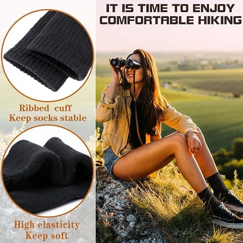 Sandsuced 5 Pack Merino Wool Boot Hiking Socks for Women Warm Winter Thick Thermal Cozy Work Soft Ladies Socks thumbnail 3