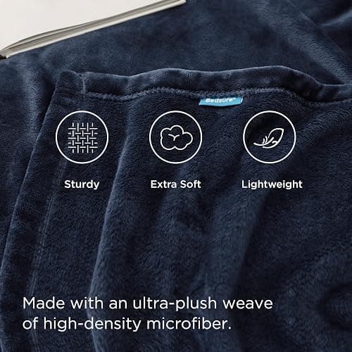 Bedsure GentleSoft Navy Blue Fleece Blankets King Size - Bed Blanket Soft Lightweight Plush Cozy Fuzzy Luxury Microfiber, 108x90 inches thumbnail 5