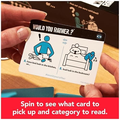 Spin Master Games, Would You Rather? Funny Party Card Game for College, Friendsgiving, Birthdays, & More, for Teens & Adults, 3-6 Players, for Ages 14 & Up thumbnail 3