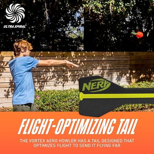 Nerf Vortex Aero Howler Foam Ball, Classic Long-Distance Football, Flight-Optimizing Tail, Whistling Sound, Indoor & Outdoor Fun, Christmas Stocking Stuffers for Kids thumbnail 5