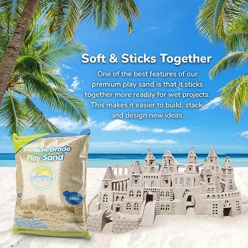 Classic Sand and Play Sand for Sandbox, Table, Therapy, and Outdoor Use, 20 lb. Bag, Natural, Non-Toxic, Wet Castle Building for Creativity and Stimulates Sensory Skills thumbnail 3