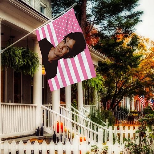 Shmbada 3x5 Ft Decorative Ian Somerhalder Flag Double Stitched with 2 Brass Grommets for Indoor Outdoor, Wall Hanging Tapestry College Dorm Room Decoration (Pink, 3x5 ft) thumbnail 5