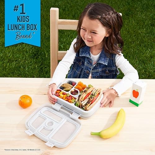 Bentgo Kids 5-Compartment Lunch Box - Glitter Design for School, Ideal for Ages 3-7, Leak-Proof, Drop-Proof, Dishwasher Safe, & Made with PFAS & BPA-Free Materials (Glitter Edition - Silver) thumbnail 2