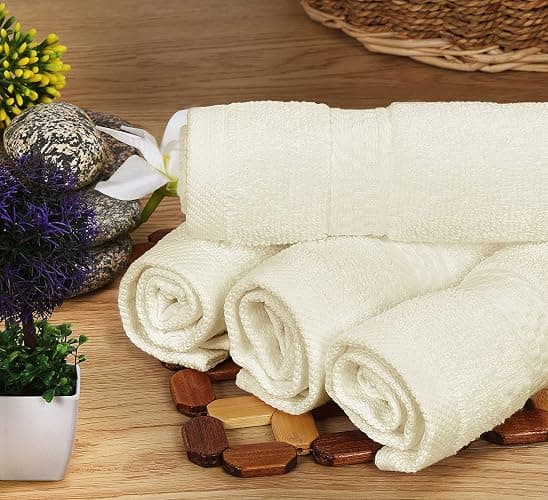 Utopia Towels 8 Piece Luxury Towel Set – Majestic Plush, Super Absorbent & Quicker-to-Dry, Thick 100% Ring Spun Cotton Towels for Bathroom, Spa & Hotel – 2 Bath, 2 Hand, 4 Washcloths, Ivory thumbnail 7