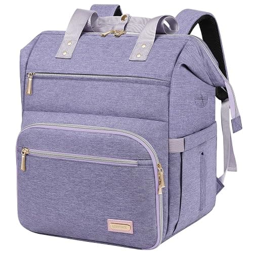 Nail Polish Organizer Case Backpack Holds 70 Bottles (15ml/0.5fl.oz) & Nail Lamp, 2 Layers Detachable Nail Kit Storage Case, Large Travel Nail Supplies Shoulder Bag for Manicure Tools (Purple) - Image 1