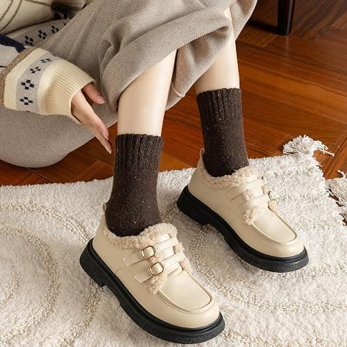 Pleneal Wool Socks for Women - Womens Wool Socks Winter Warm Cozy Knit Sock for Women Men thumbnail 3